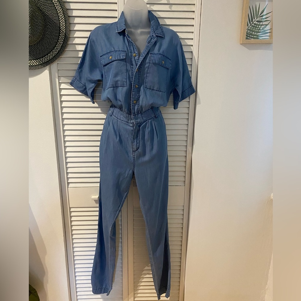 F21 Chambray Blue Jumpsuit